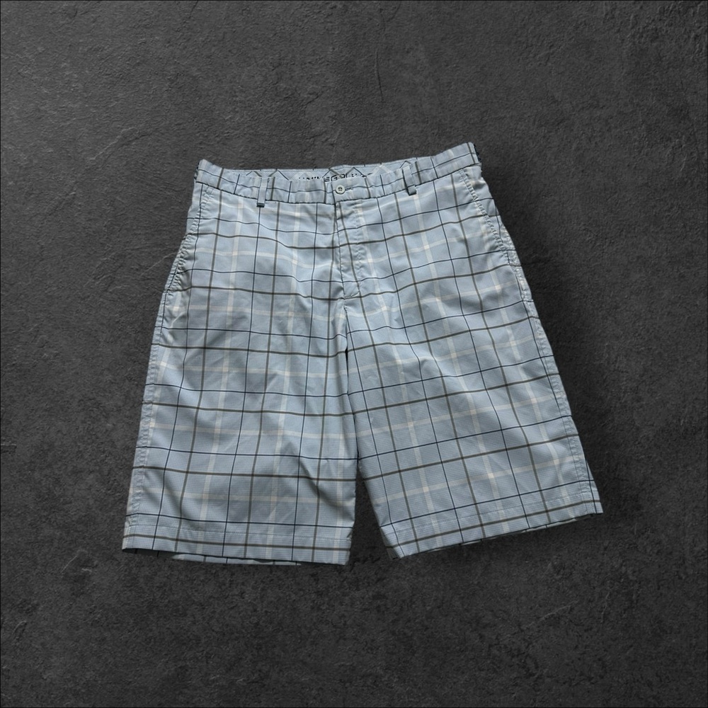 Nike Golf Shorts Mens Size 36 blue Plaid Performance